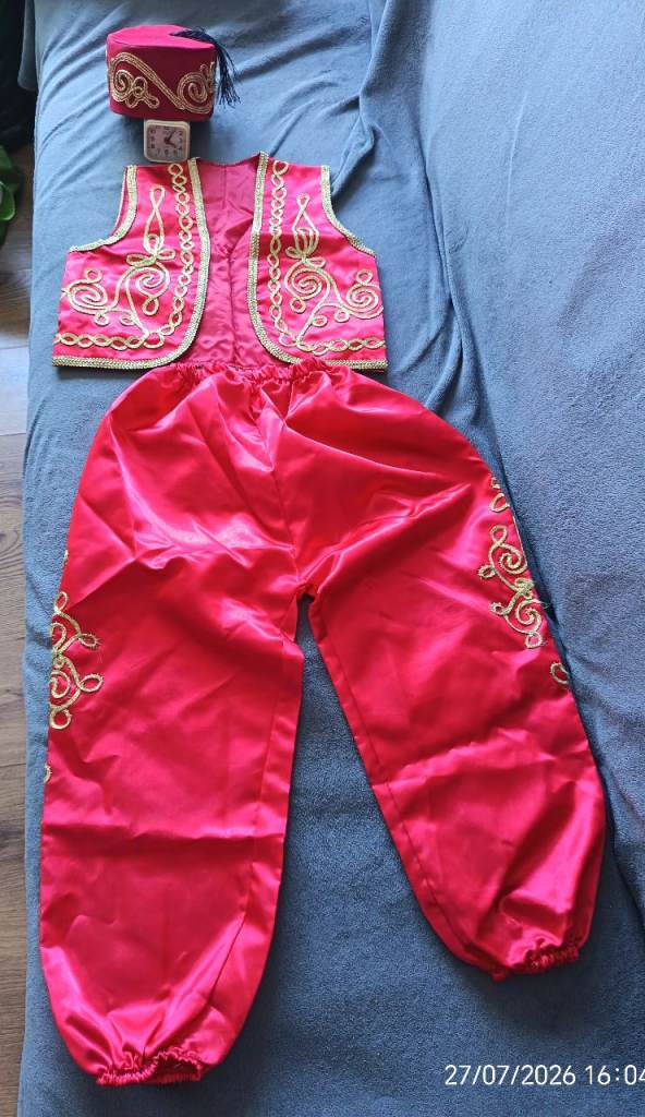 Kids Red Aladdin Prince Fancy Dress Costume - Size 2