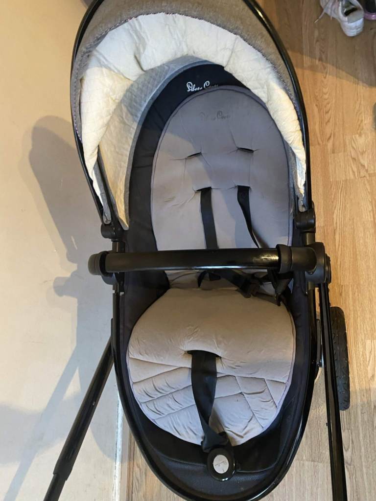 Silver Cross Pushchair/Pram with Rain Cover – Grey – Good Condition