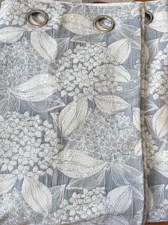 Grey /light  blueish eyelet curtains
