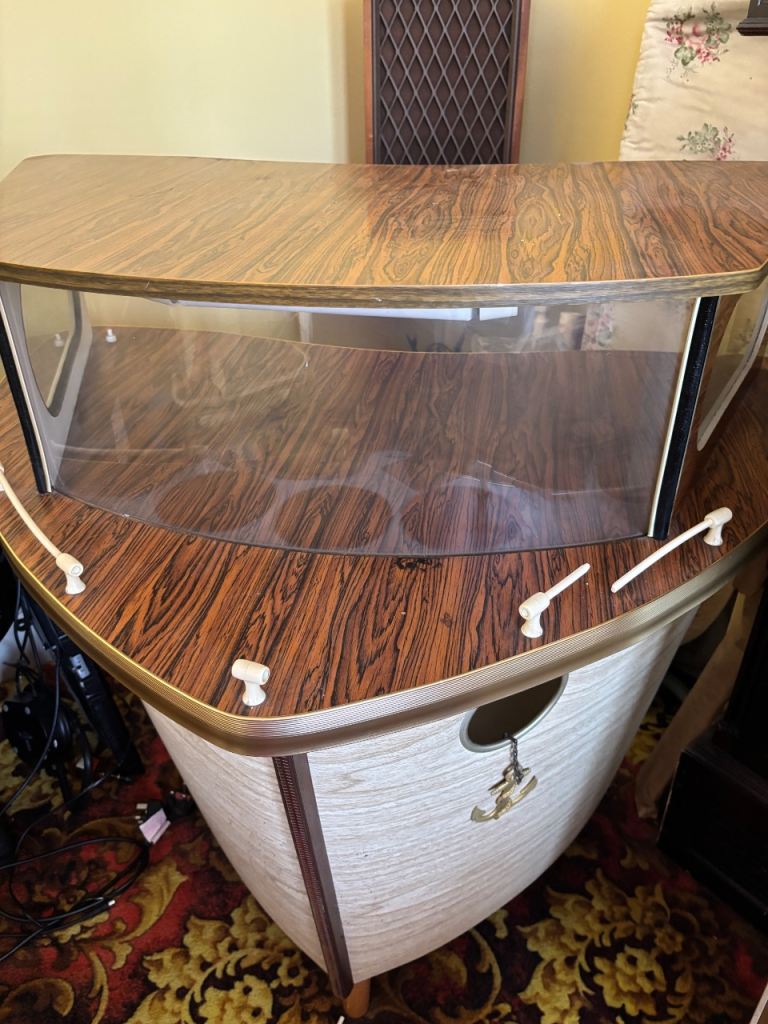 Vintage 1950s Cocktail Boat Bar