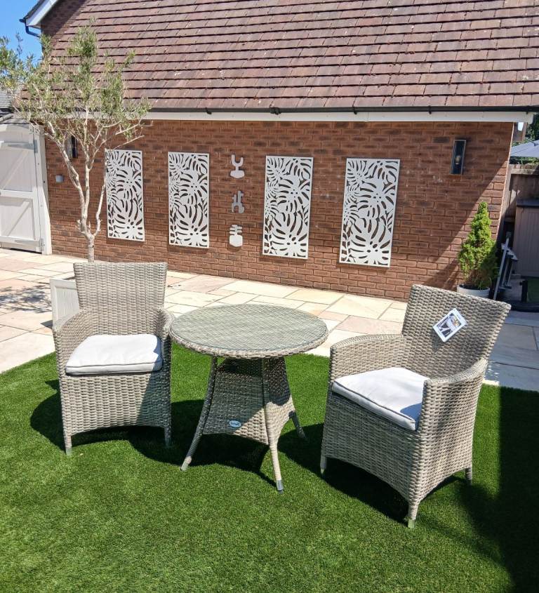 Hartman Rattan Garden Table and 2 Chairs with Cushions (Westbury Range)