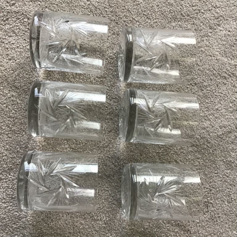 6 x Bohemia Lead Crystal Tumbler Glasses (No box) 