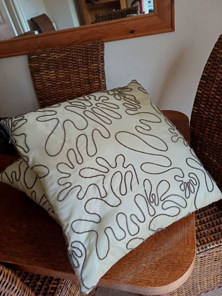 Cream pattern cushions