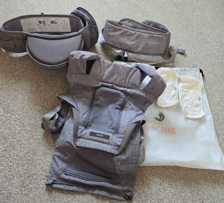 Baby Carrier + Hip Seat (Denim like Grey)