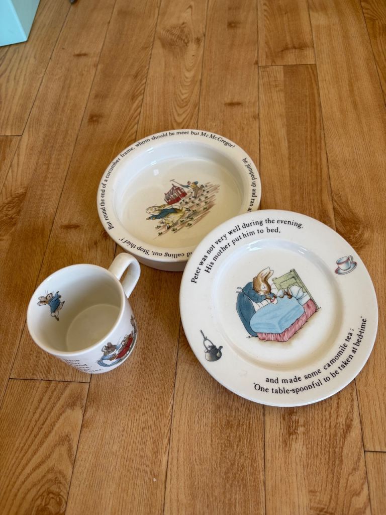 3 piece Peter Rabbit Wedgwood set