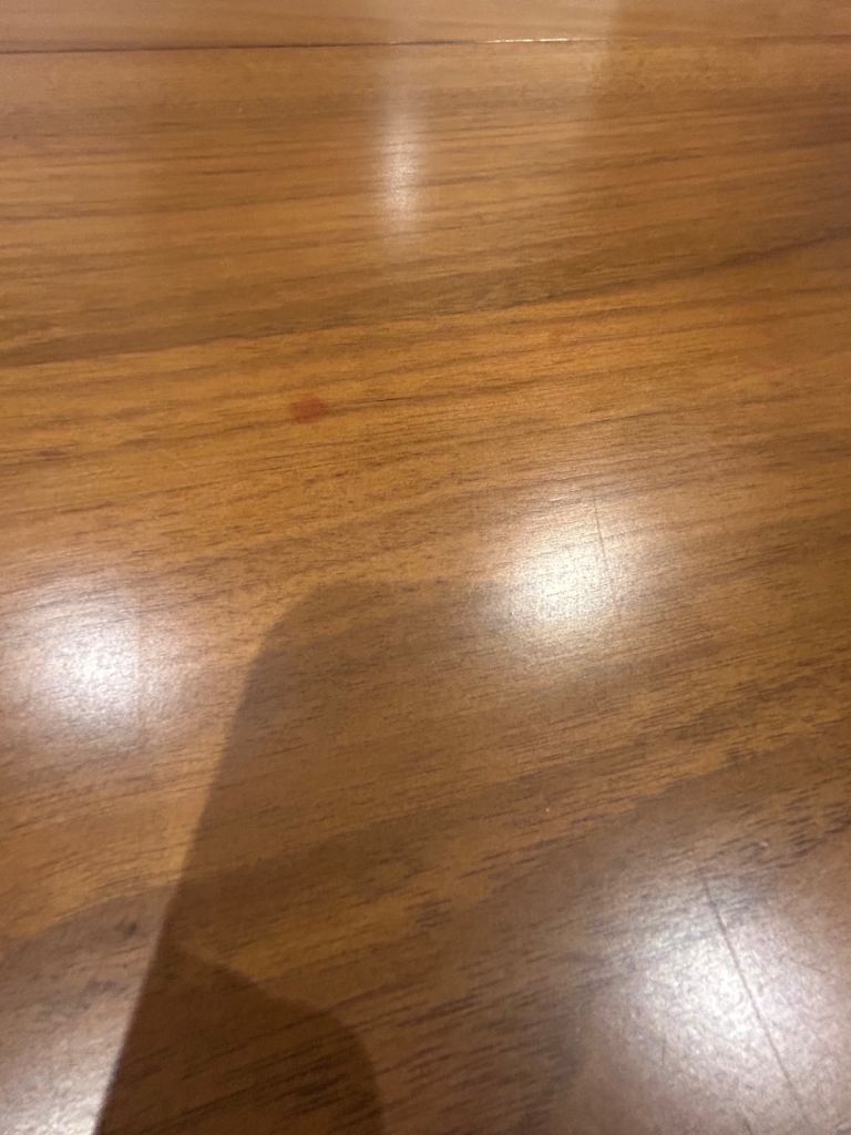 West Elm Mid-Century Modern Round Extendable Dining Table + four chairs