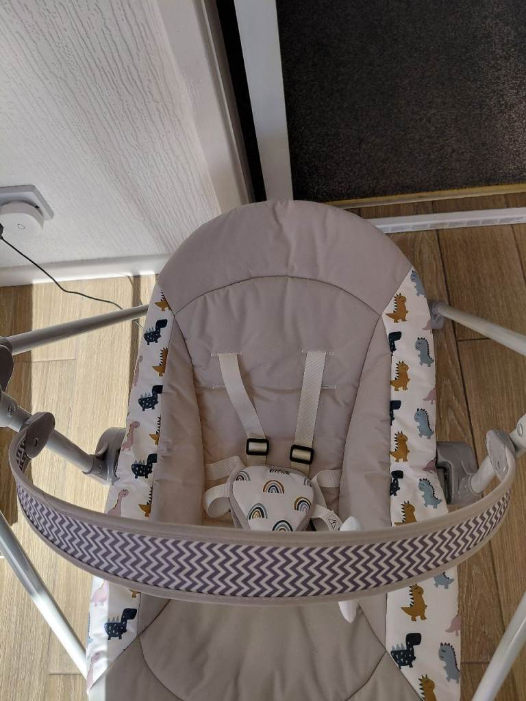 Nuby Baby Bouncer / Rocker with Dino Pattern - Excellent Condition