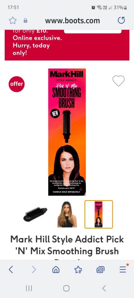 Mark Hill pick n mix curling wand w/2 acc.