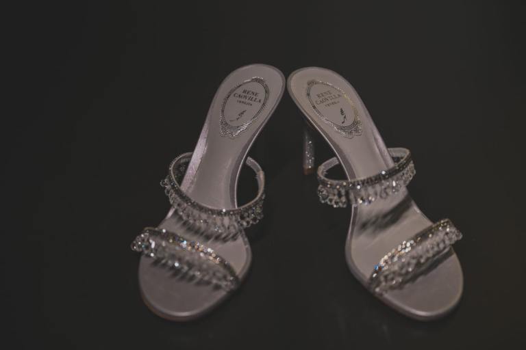 Rene Caovilla Silver Crystal Heels 