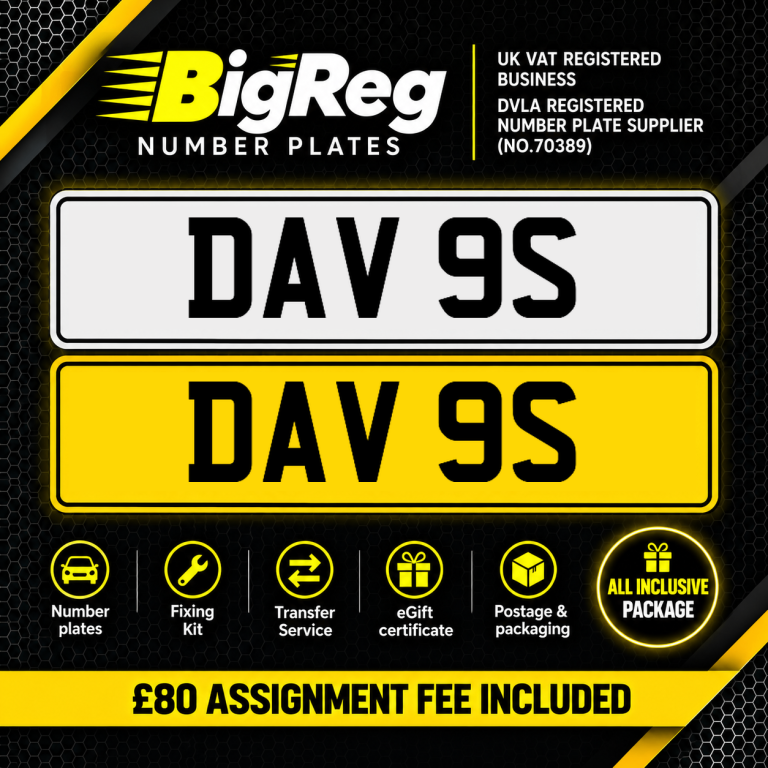 DAV 9S DAVES OLD SUFFIX PRIVATE REGISTRATION CHERISHED NUMBER PLATE