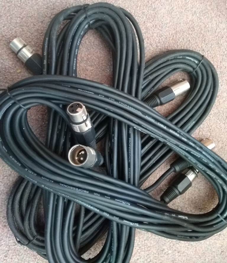 XLR Male TO Female 25 Metres  three mic cable