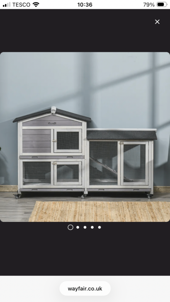 Rabbit Hutch Outdoor with Run Wheels 1574 x 53 x 995 cm Grey
