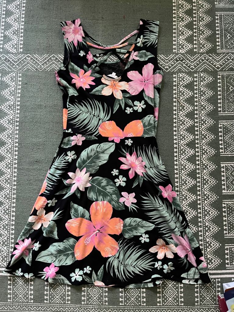 Multicoloured Floral Summer Dress – Good Condition