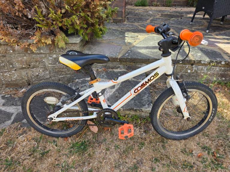 Cosmos Kids Bike - 16" White with Orange Accents, Good Condition