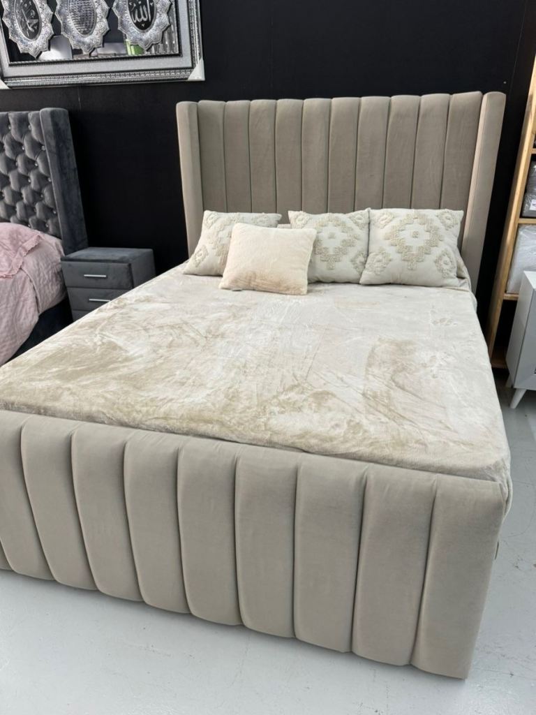 Modern Panel Bed Frame double size  • Solid Wood • Brand New • Free Delivery Available