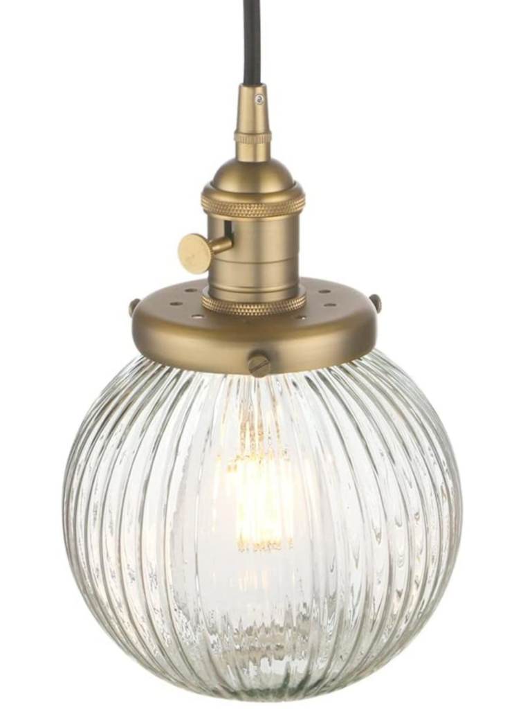 3 x Industrial Antique Brass Glass Pendant Light Fitting, Ceiling, Kitchen Island,Dining,Living Room