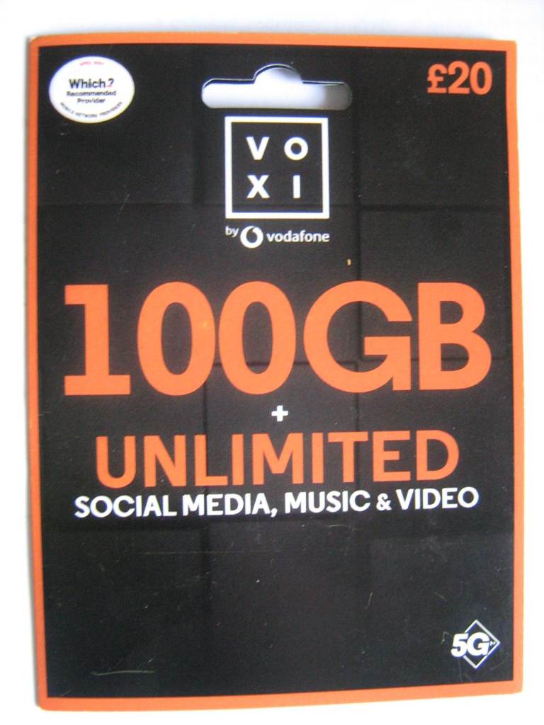 Voxi Mobile 100gb Sim Card (£20 Value) 