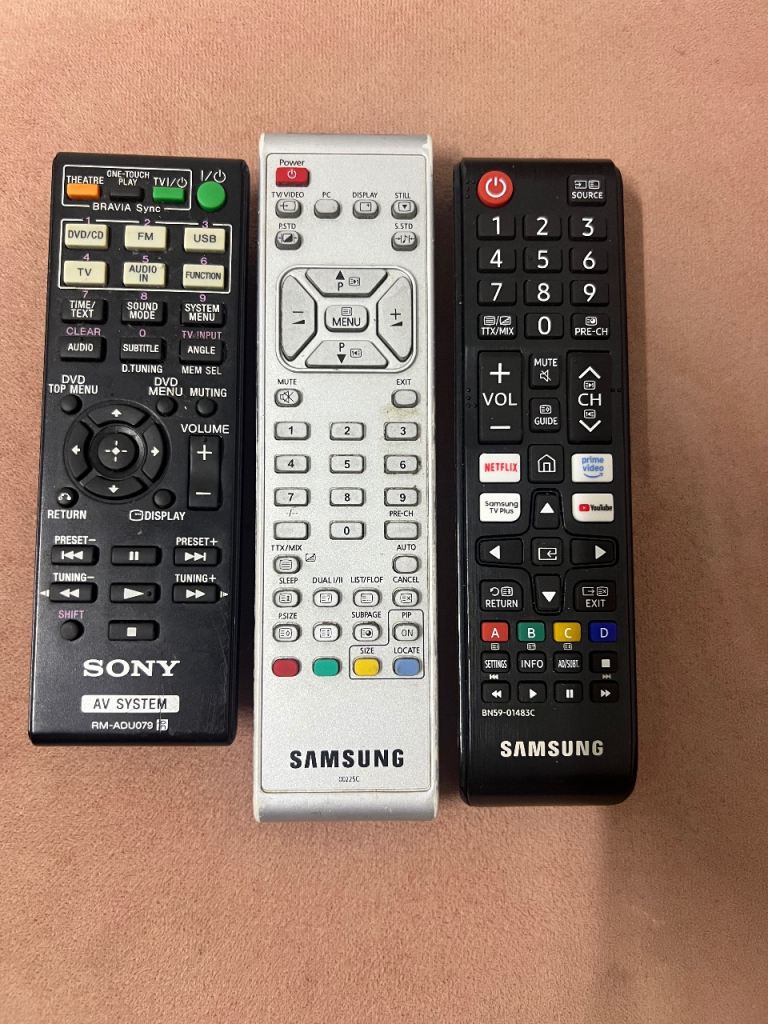 Samsung and Sony Remote Controls – Good Condition