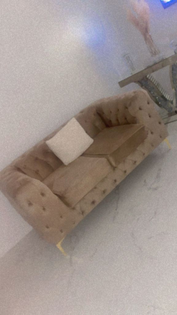 Lovely Beige Two-Seater Sofa – Good Condition