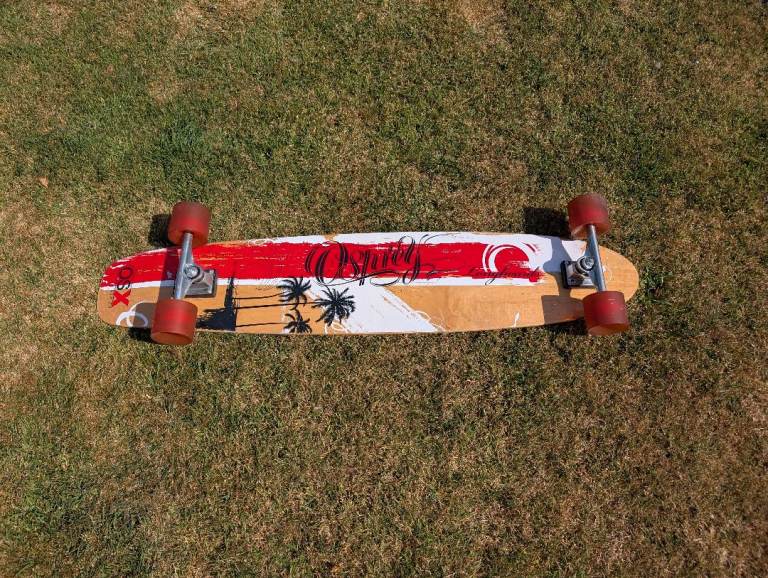 Osprey Longboard Skateboard 110cm– Multicoloured, Good Condition