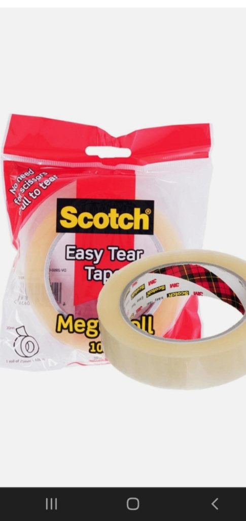 Scotch Easy Tear Clear Adhesive Tape Sticky Tape Mega  Roll
