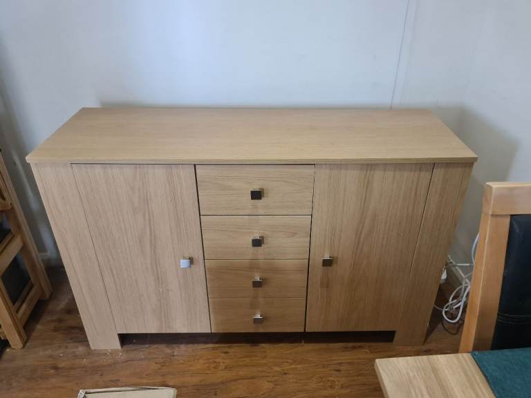 Wooden Sideboard with Drawers and Cupboards – Generally Good Condition