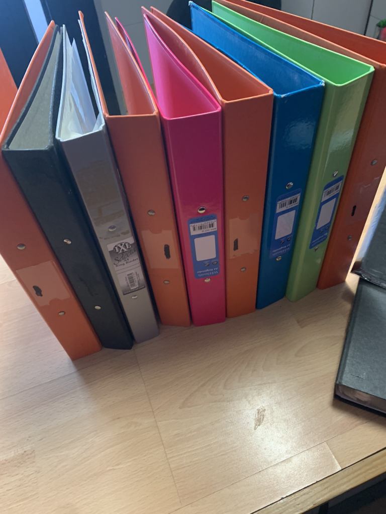 10 Office/Home Folders And 1 Plastic Holder 