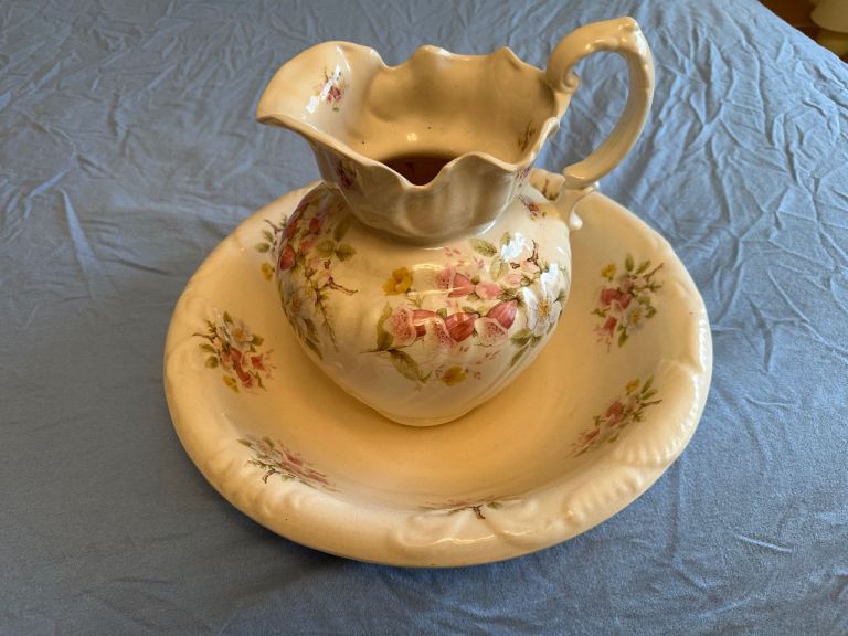 Vintage Wood & Sons Burslem England Wash Jug and Basin Set