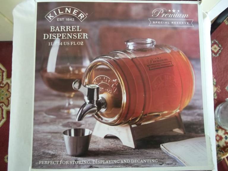 Kilner Whiskey Glass Barrel Dispenser