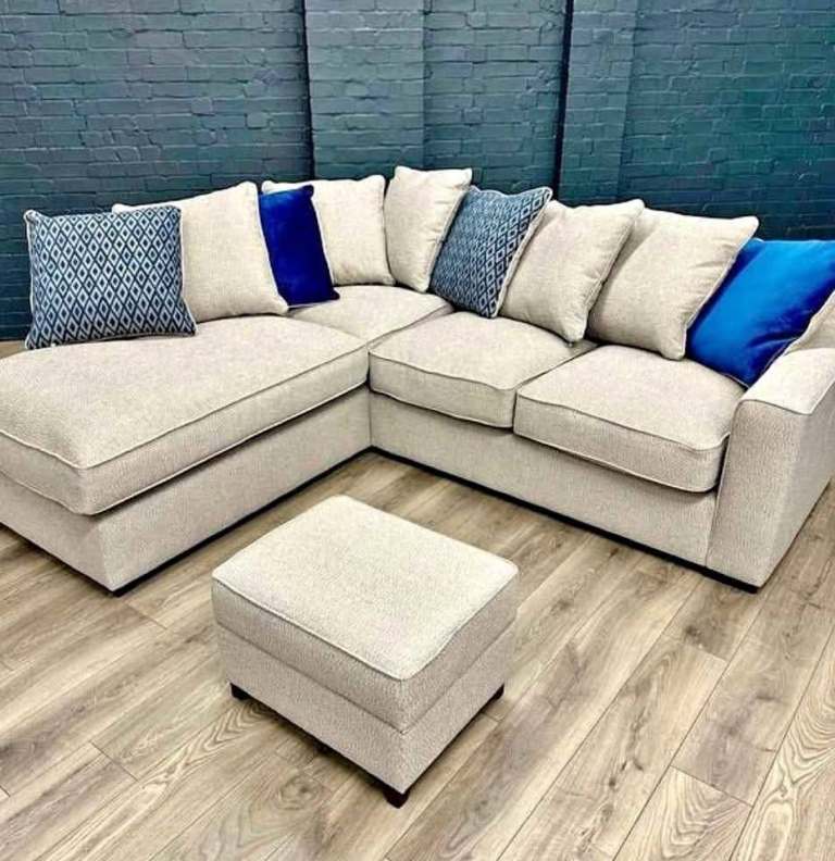 Clearance Sale Brand New Dylan Plush Velvet Corner Sofa And 3 2 Seater Suite