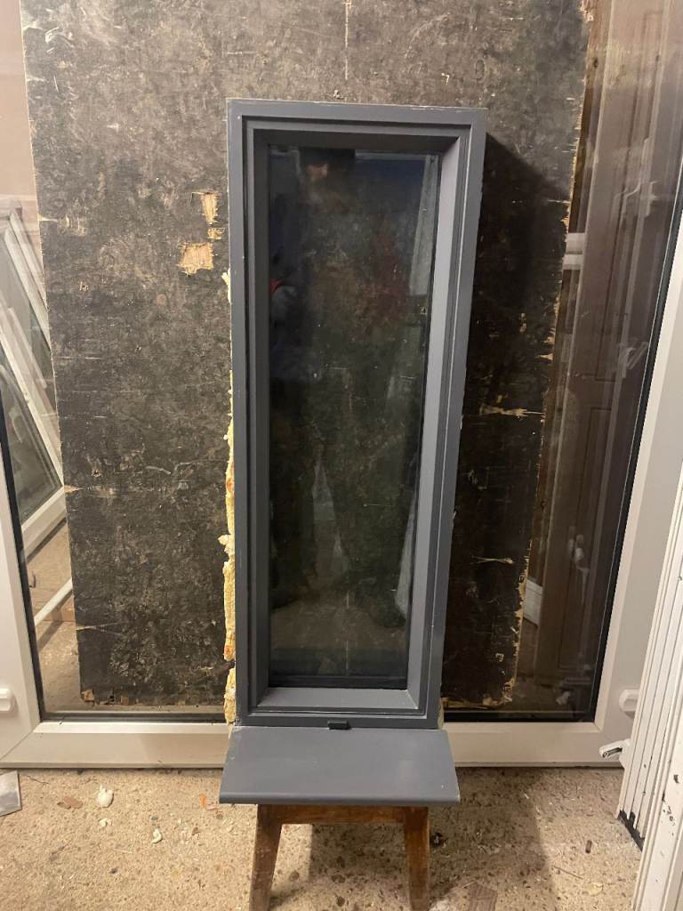 H 101 x W 35 cm - ANTHRACITE ALUMINIUM DOUBLE GLAZED WINDOW-CLEAR GLASS**BY ORIGIN**(REF: SJ473) 