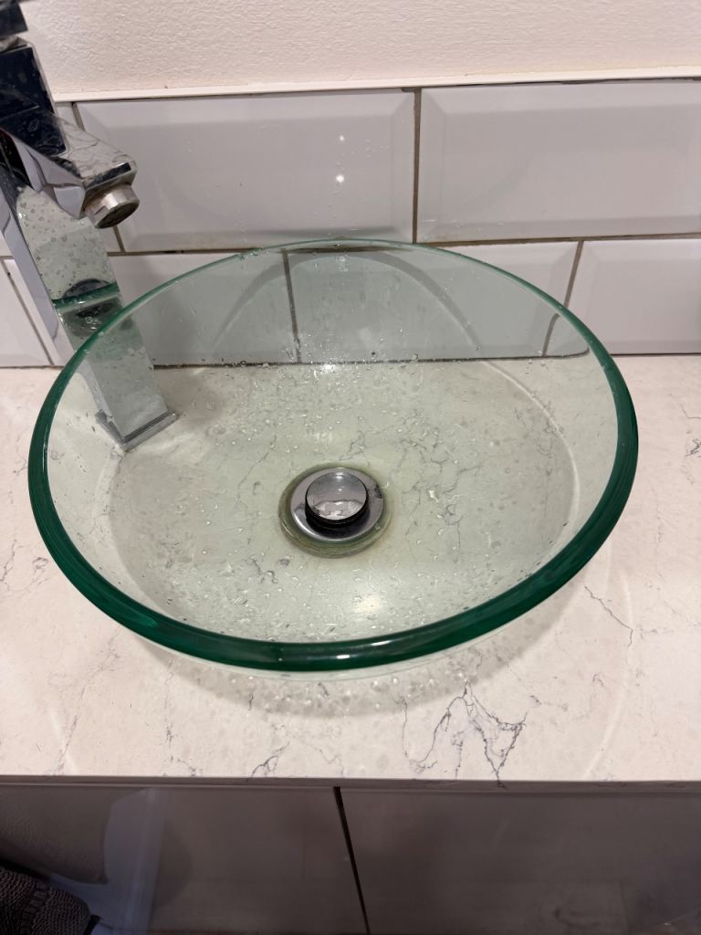 Glass Bathroom Basin Sink – Good Condition