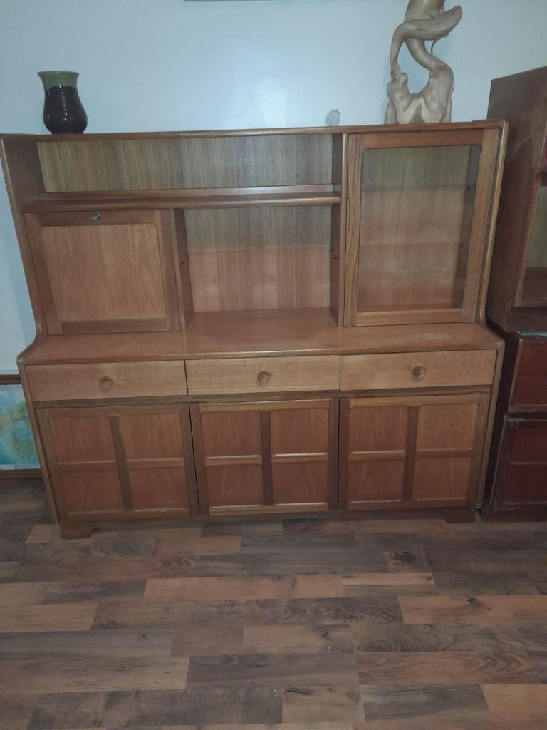 Nathan Squares Sideboard, highboard.  light Teak,1970,s genuine 
