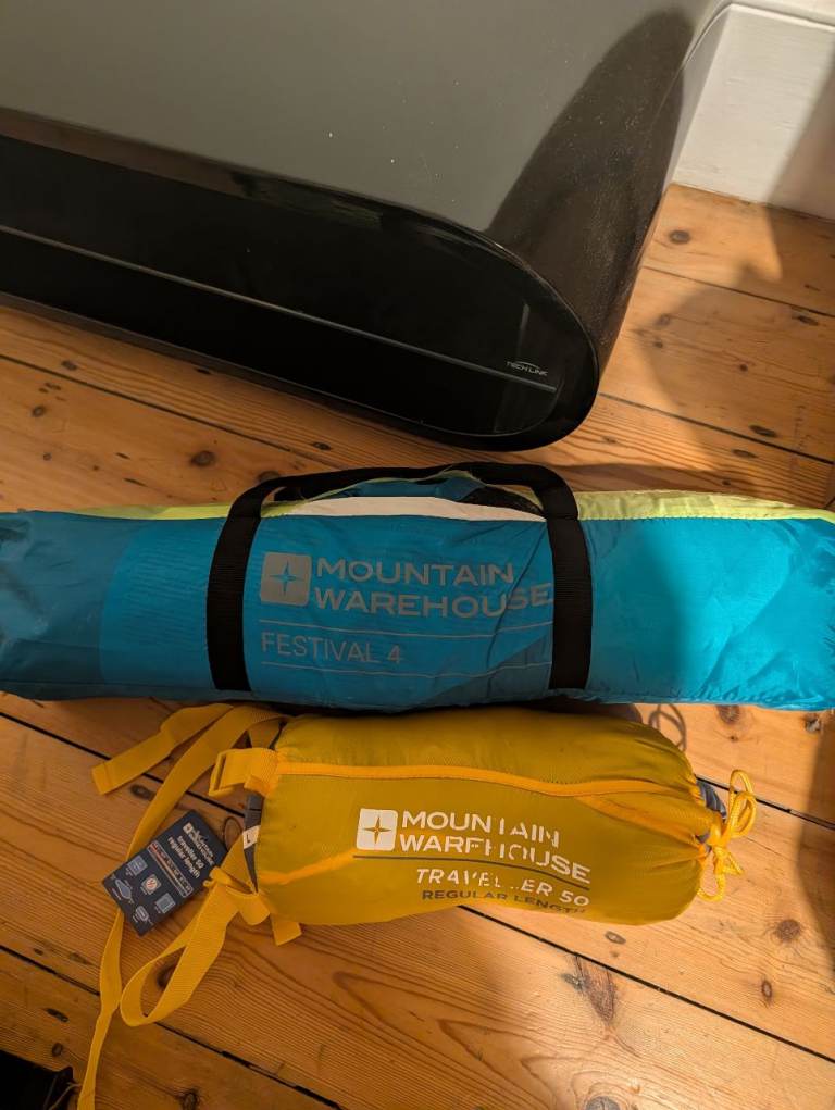 Free tent and sleeping bag