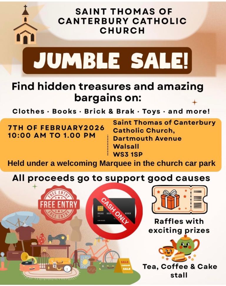 Church Jumble Sale – Free Entry – Walsall (7 Feb)