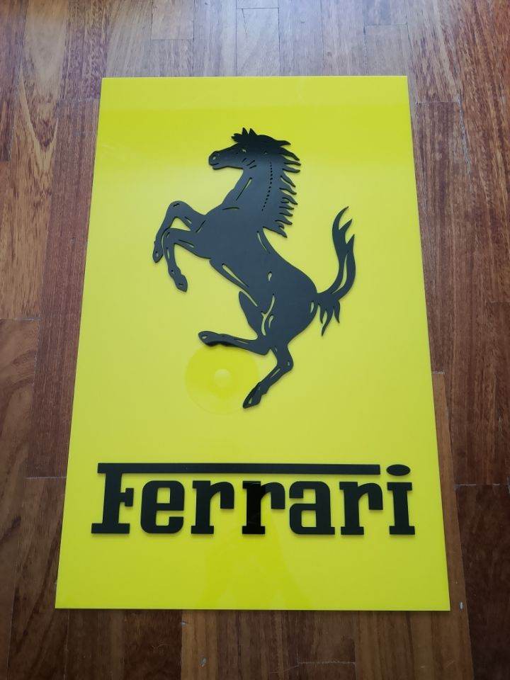 1980s Ferrari plastic sign 