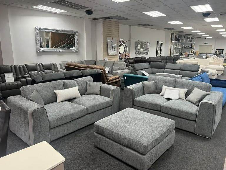 3+2 Seater & Dylan Corner Sofa Set Grey Color BRAND NEW Luxury And Comfort Feel Order Now 🚚🚚