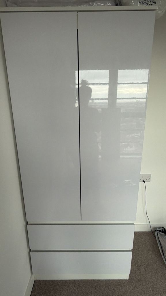 2 x White wardrobes