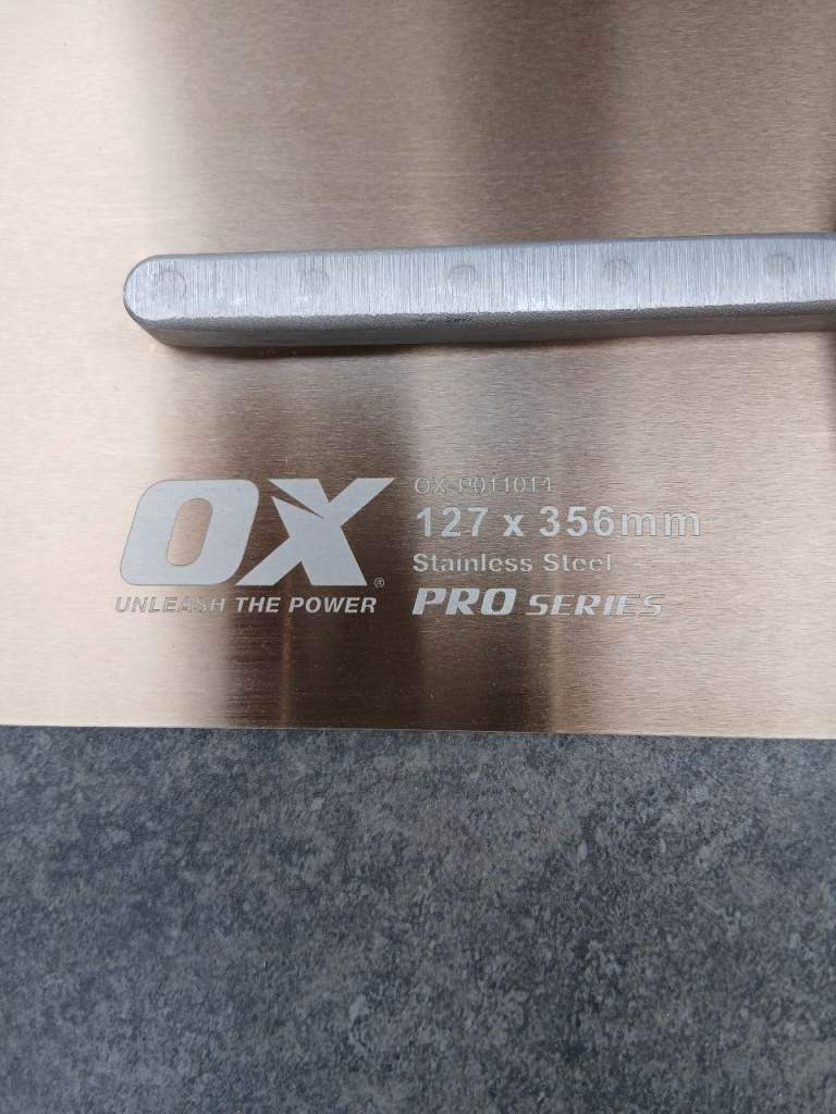 OX PRO SERIES Stainless Steel Trowel 127 x 356mm – As Good As New