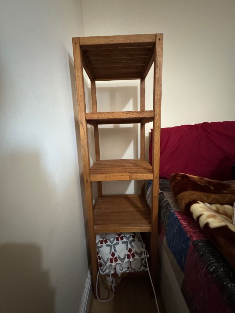 Sturdy wooden shelf unit