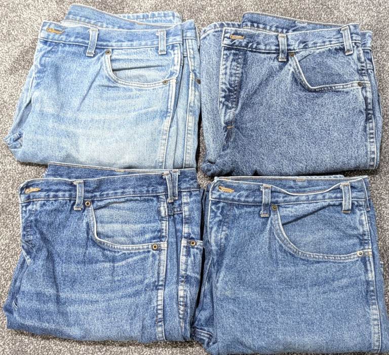 4 PAIRS VINTAGE MEN'S ST MICHAEL LIGHT MID BLUE WASH DENIM JEANS W38 L33 1980s 1990s