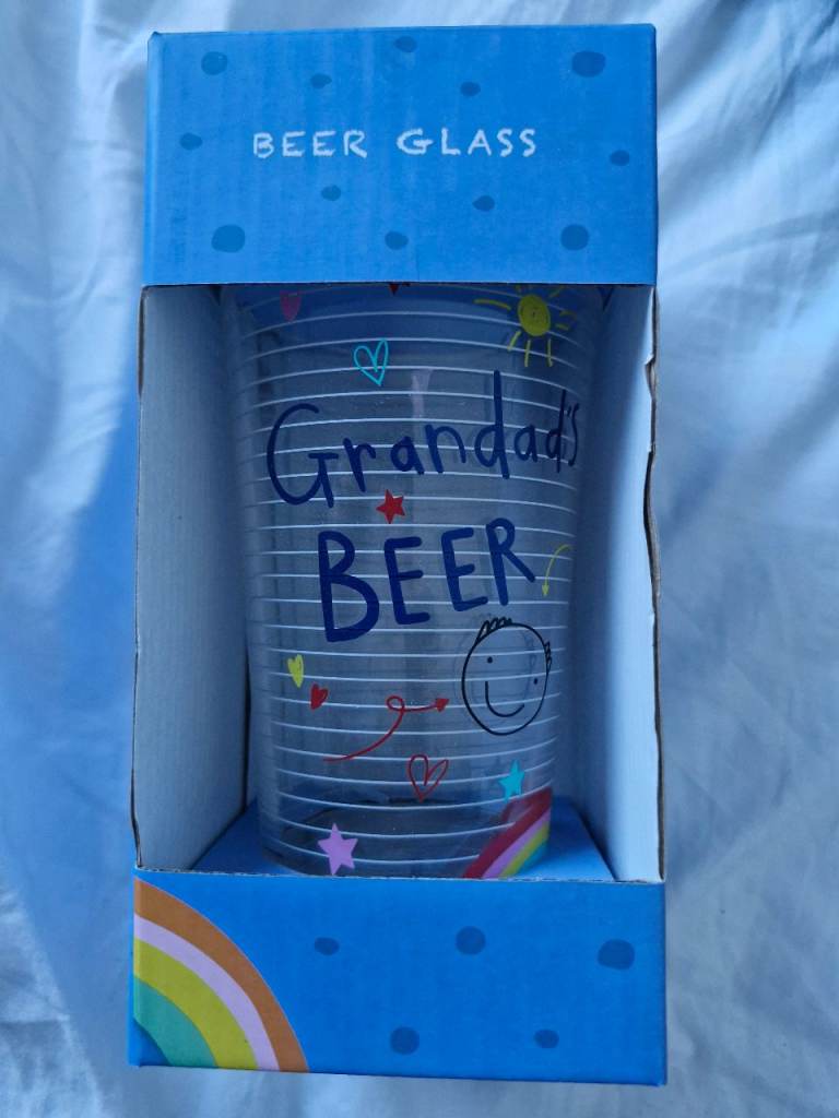 New 'Grandad's BEER' Glass in Box