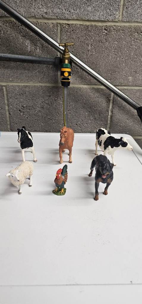 Schelich cockerel, sheep, dog, cow and two horses 