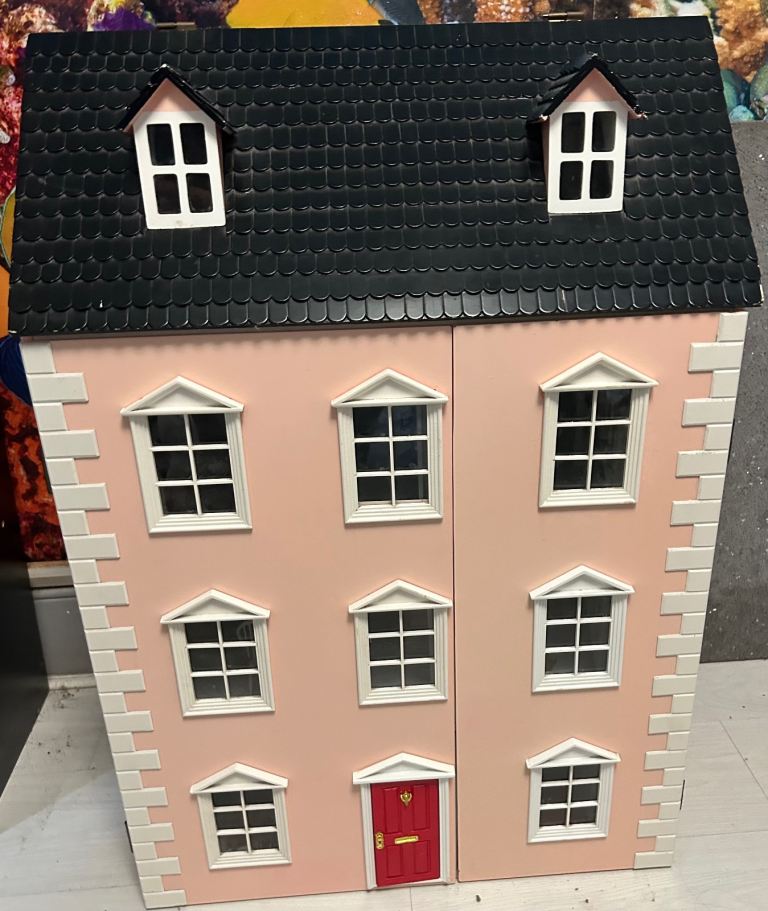 Large Wooden Dolls House with Furniture – Good Condition