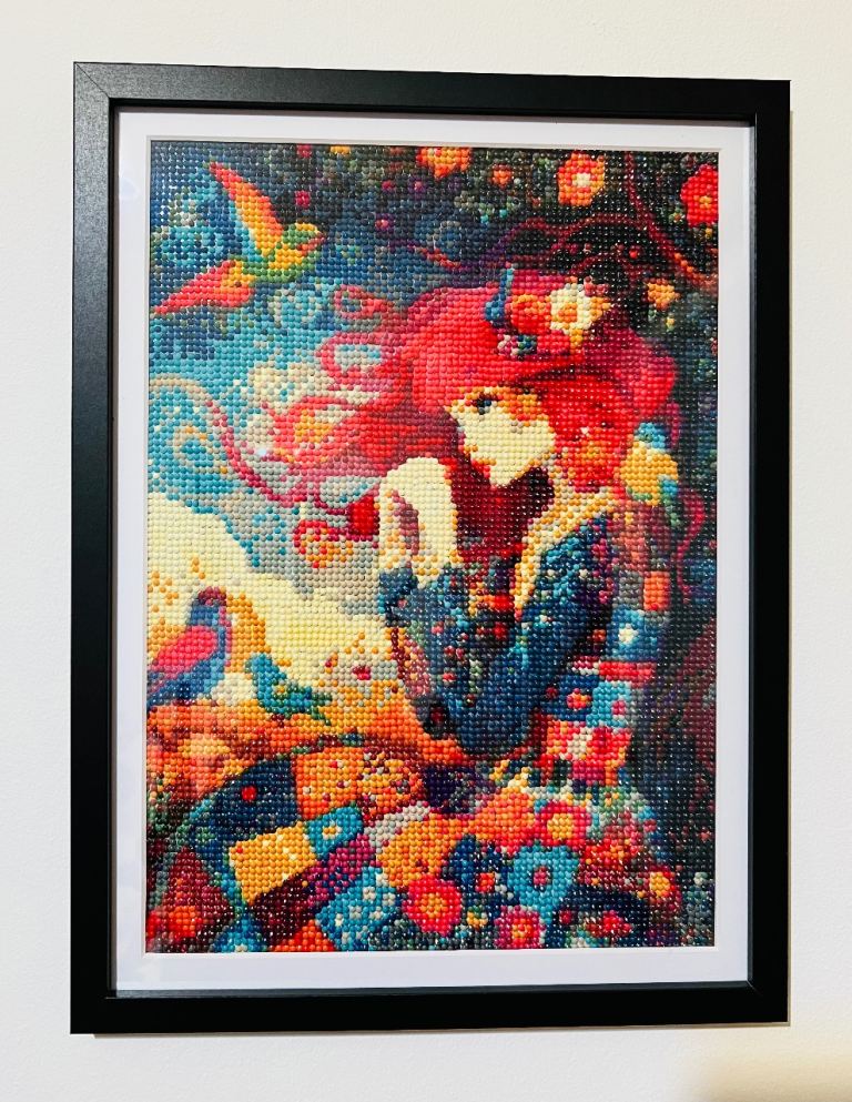 5D DIY Diamond Painting Art Mosaic Craft Handmade with White Wood Frame 30x40cm