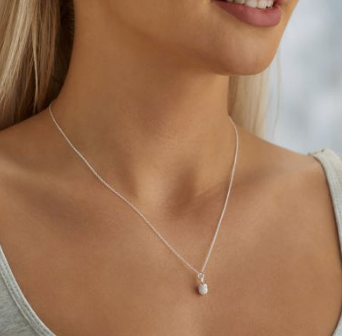 NEW 925 Sterling Silver ACORN Pendant Necklace gift with Cubic Zirconia by Diamond Treats 