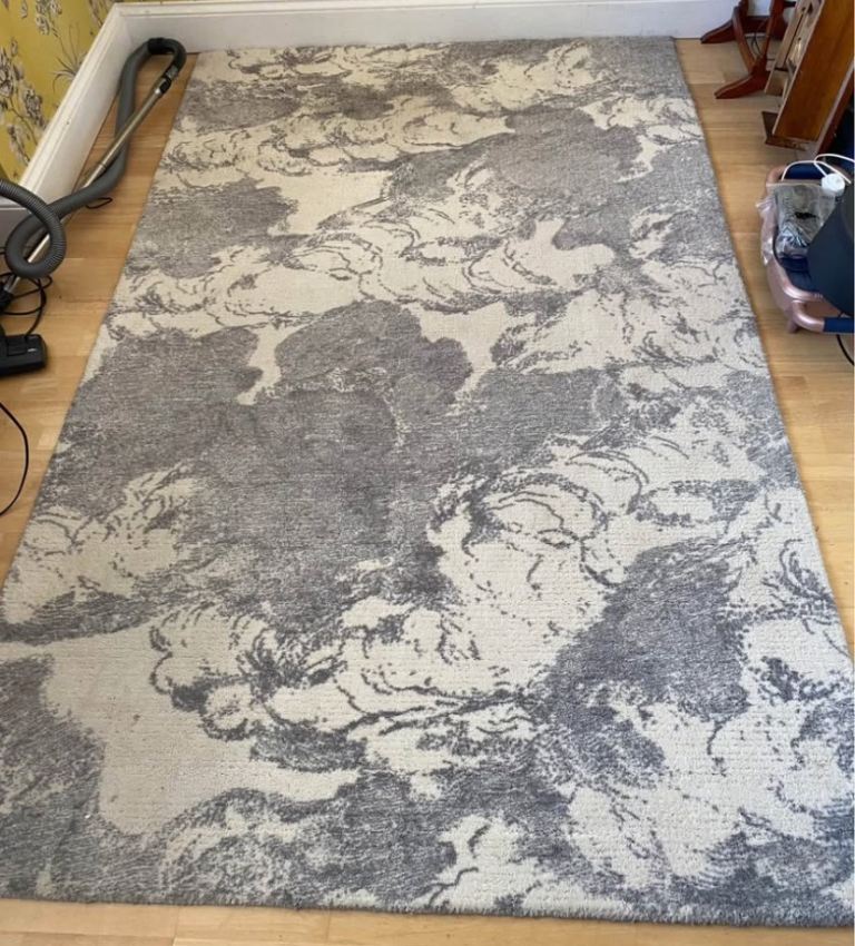 West Elm Cream and Grey Cloud Rug