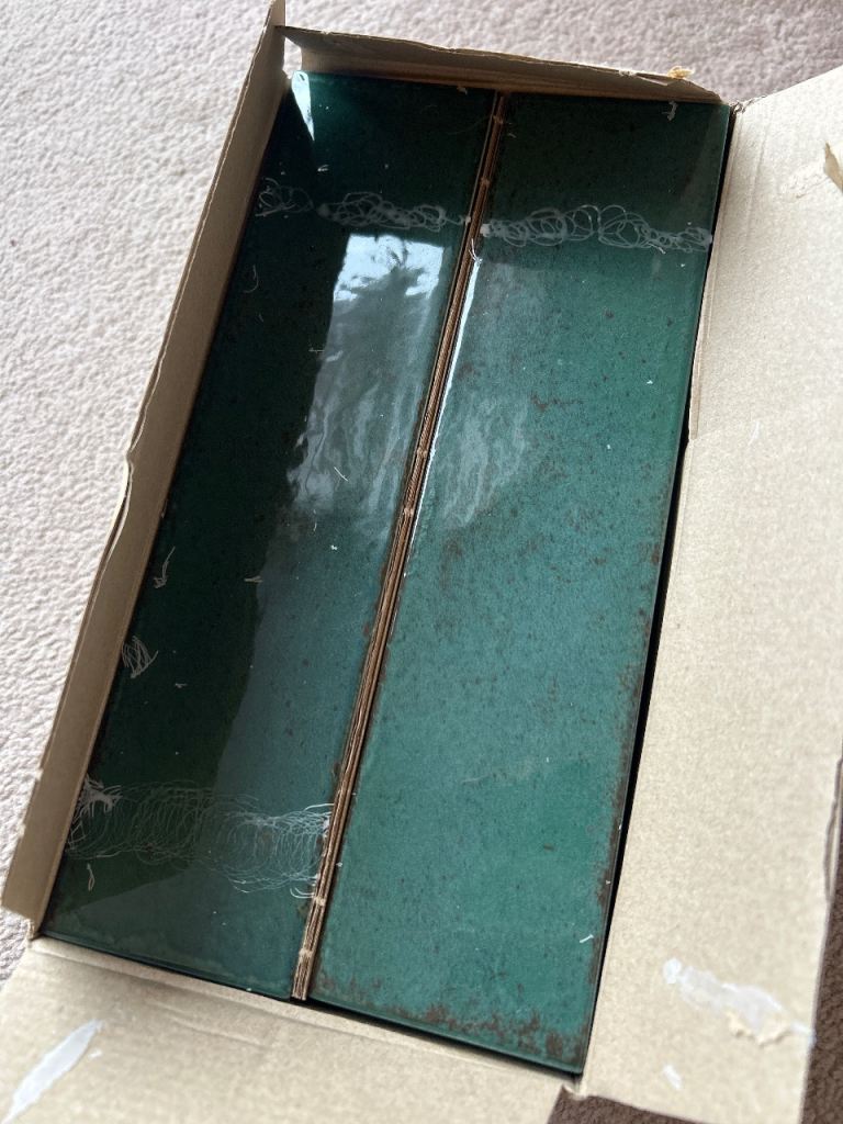 New Green Ceramic Bathroom Tiles - Boxed