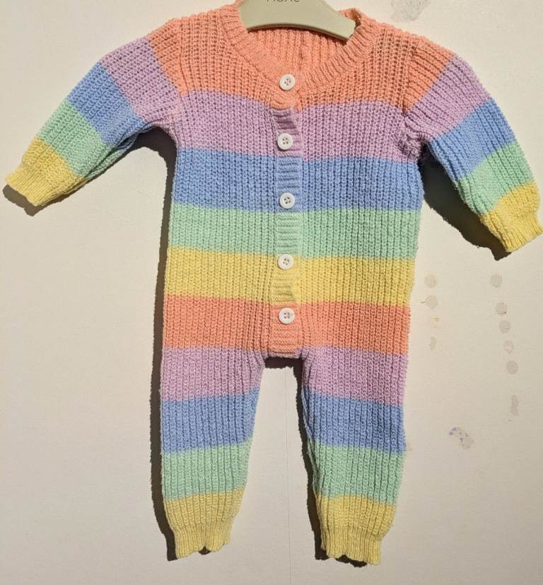 Shein knitted baby Multi-colour romper 9-12m