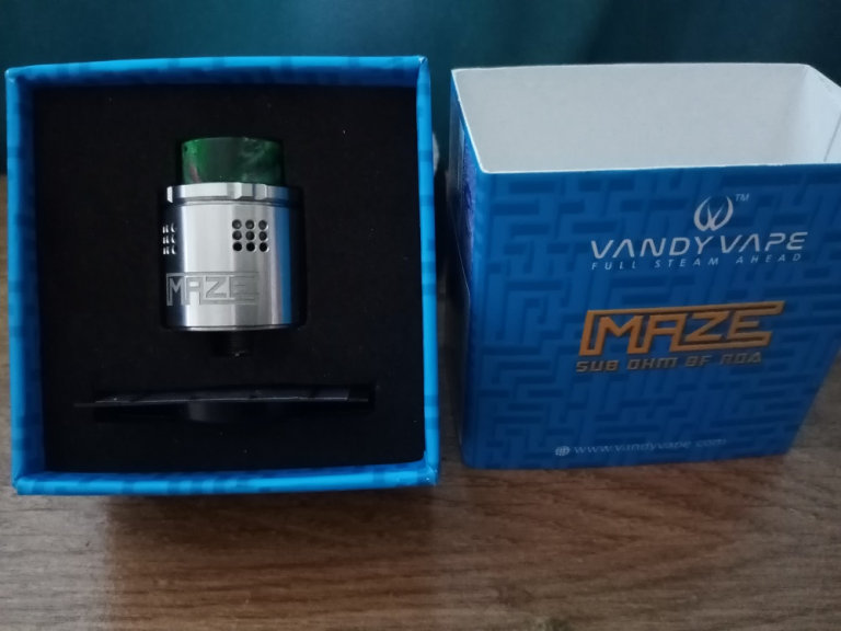 Vandy Vape Maze Sub Ohm Vape BF RDA Silver with Delrin Drip Tip